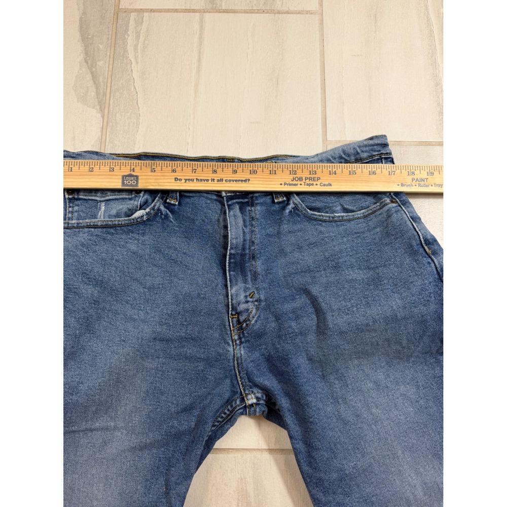 Levis 505 Regular Fit Mens Jeans 36x29 Medium Wash Blue Straight Leg Stretch - Picture 4 of 9